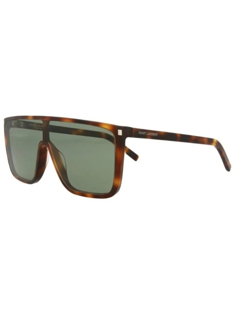New Saint Laurent Womens Shield/Wrap Havana Havana Green Fashion Designer Sungla